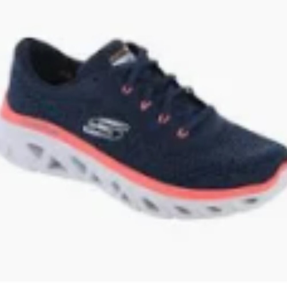 Skechers Women's Sport Glide Step Sport-149943 Navy Coral Sneaker - Picture 3 of 5